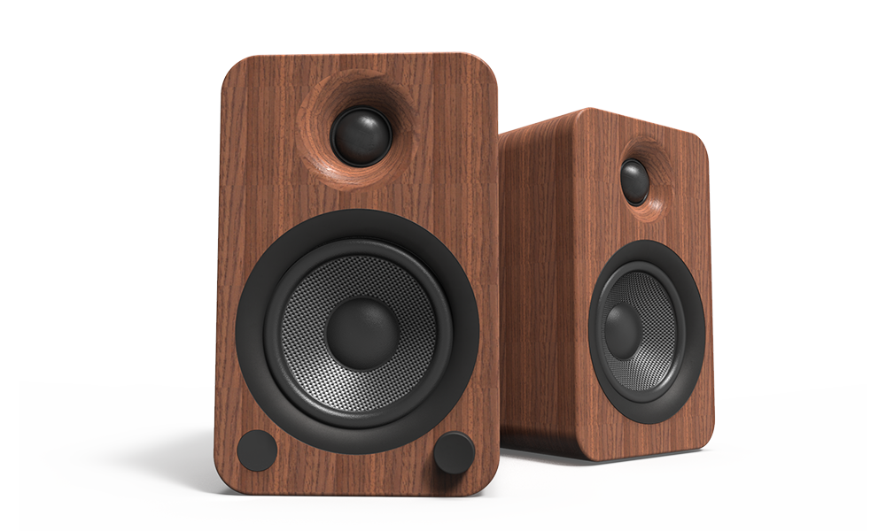 Kanto YU4WALNUT 4" Driver - Powered Speakers with Bluetooth¬ and Phono Preamp - Walnut