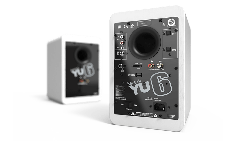 Kanto YU6MW 5.25" Driver - Powered Speakers with Bluetooth¬ and Phono Preamp - Matte White