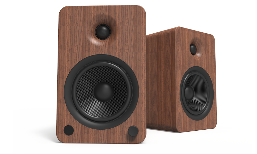 Kanto YU6WALNUT 5.25" Driver - Powered Speakers with Bluetooth¬ and Phono Preamp - Walnut