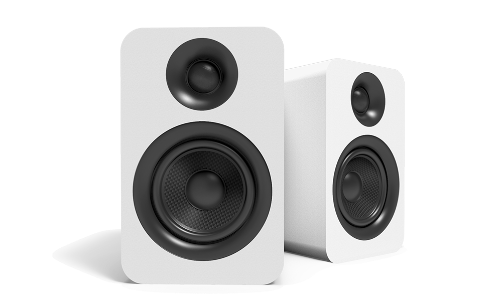 Kanto YUP4W Pair - Passive Speakers with 1" Silk Dome Tweeter and 4" Kevlar Woofer - White